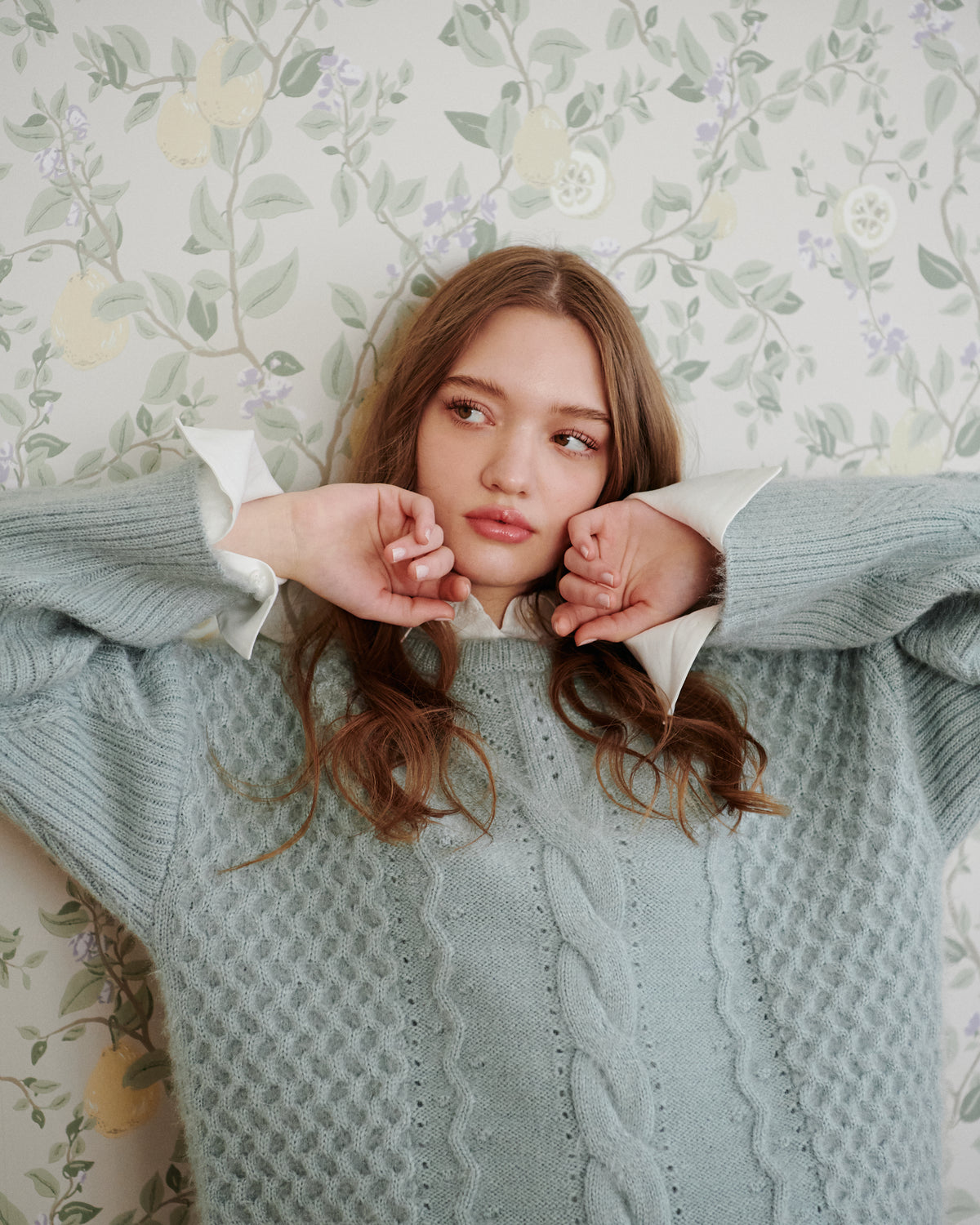 Feather cable pullover/2color