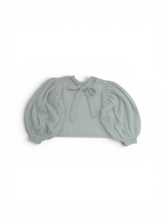 Volume sleeve ribbon pullover/2color