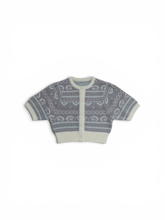 Fair lsle pattern cardigan/2color