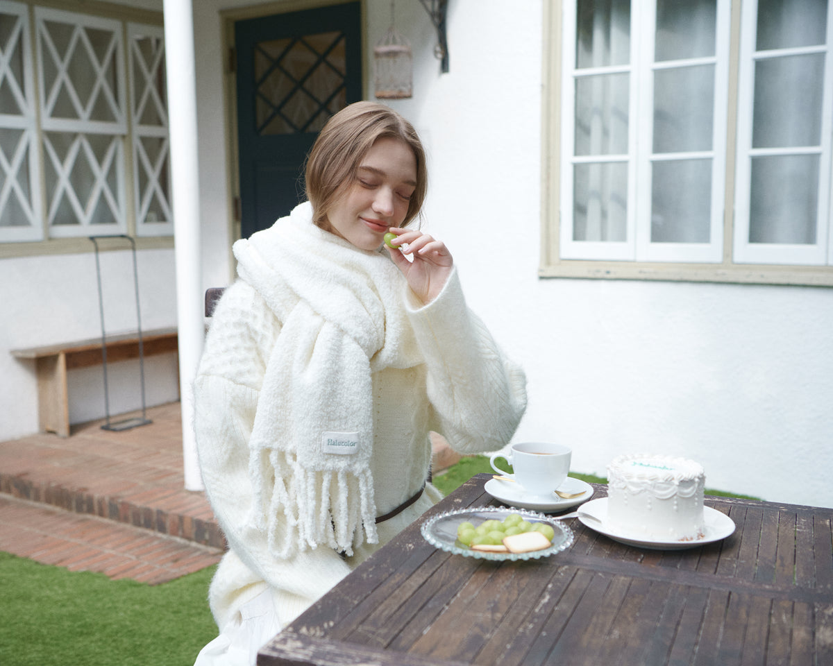 Fur yarn muffler/4color