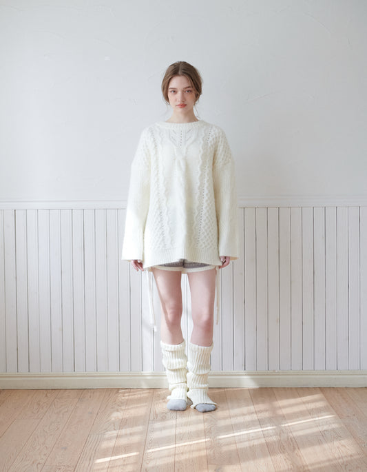 Feather cable pullover/2color