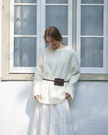 Feather cable pullover/2color