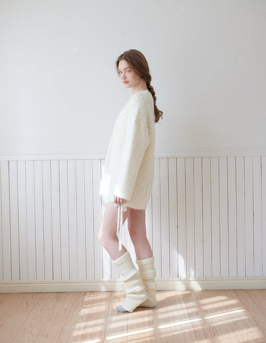 Feather cable pullover/2color