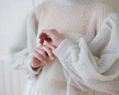Volume sleeve ribbon pullover/2color