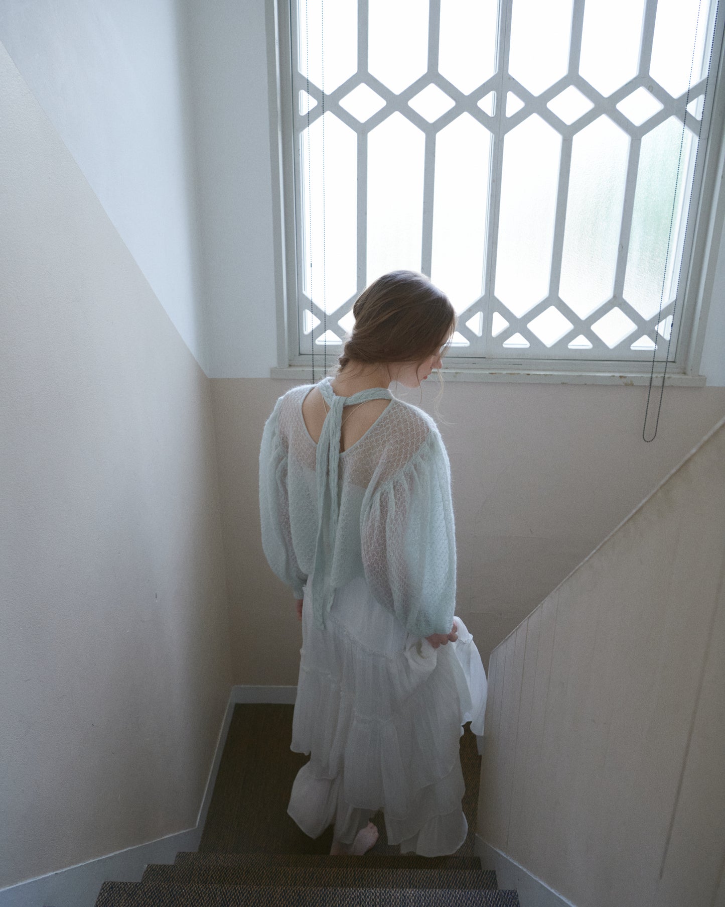 Volume sleeve ribbon pullover/2color