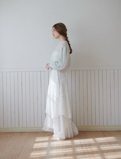 Volume sleeve ribbon pullover/2color