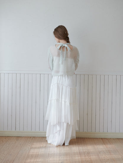 Volume sleeve ribbon pullover/2color