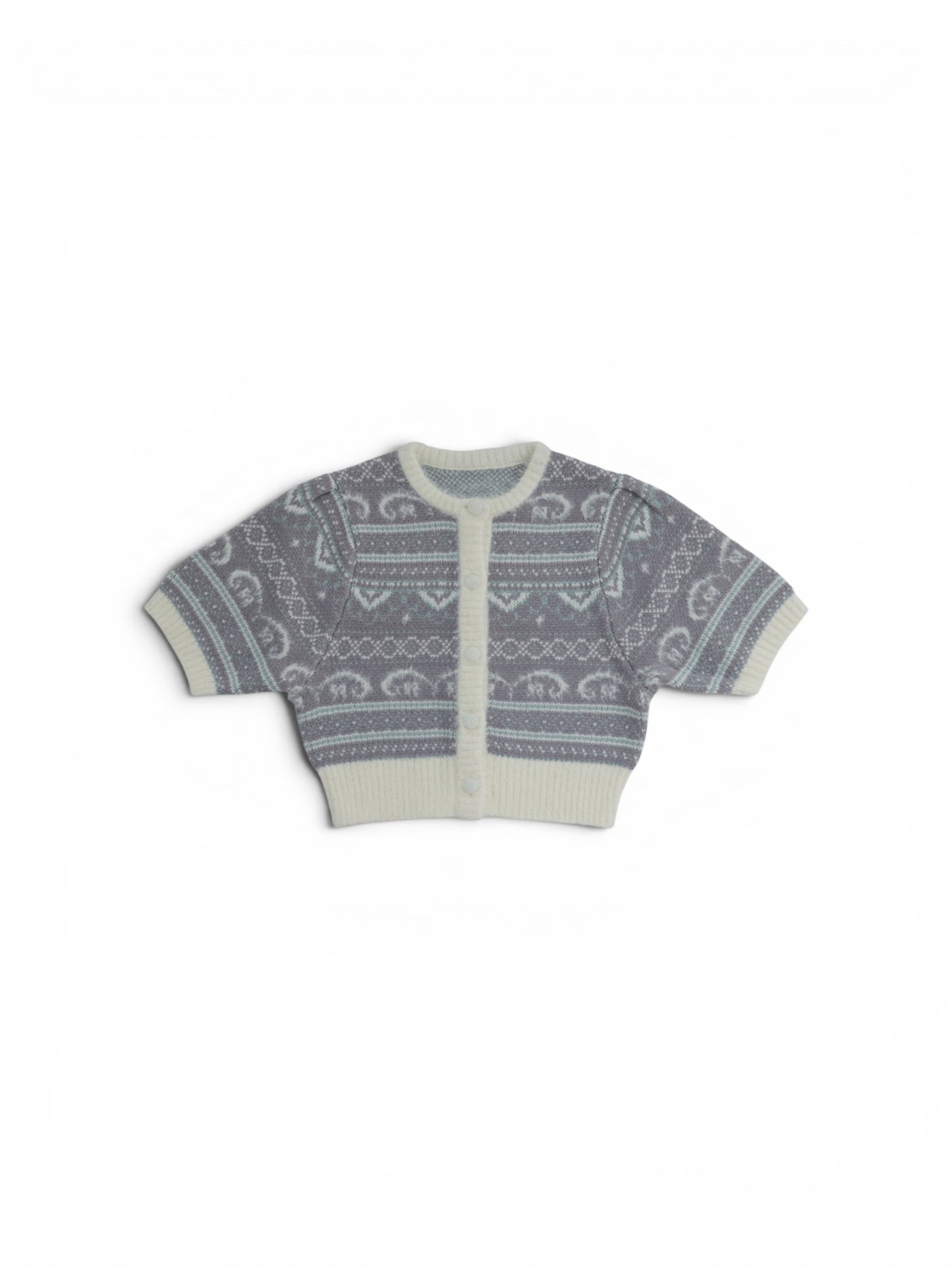 Fair lsle pattern cardigan/2color