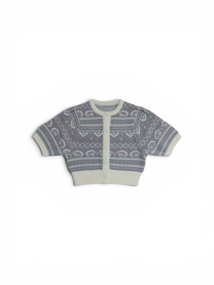Fair lsle pattern cardigan/2color
