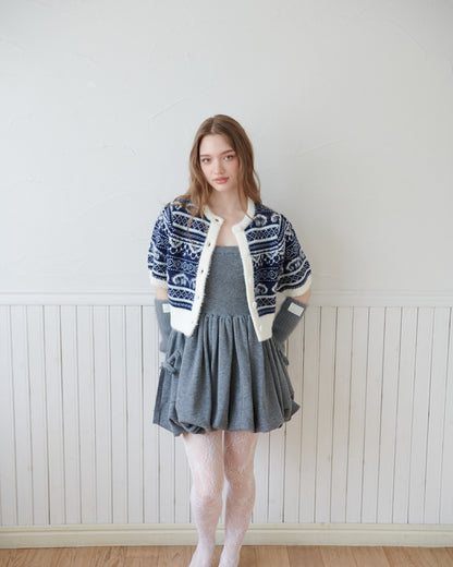 Fair lsle pattern cardigan/2color