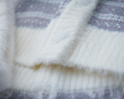 Fair lsle pattern cardigan/2color