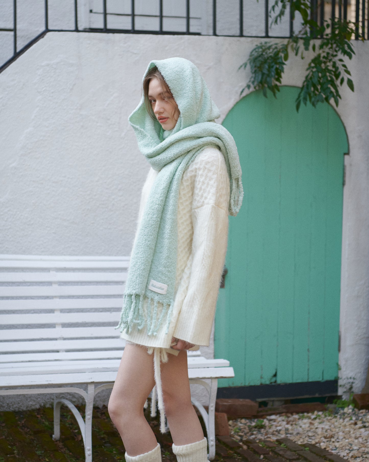 Fur yarn muffler/4color