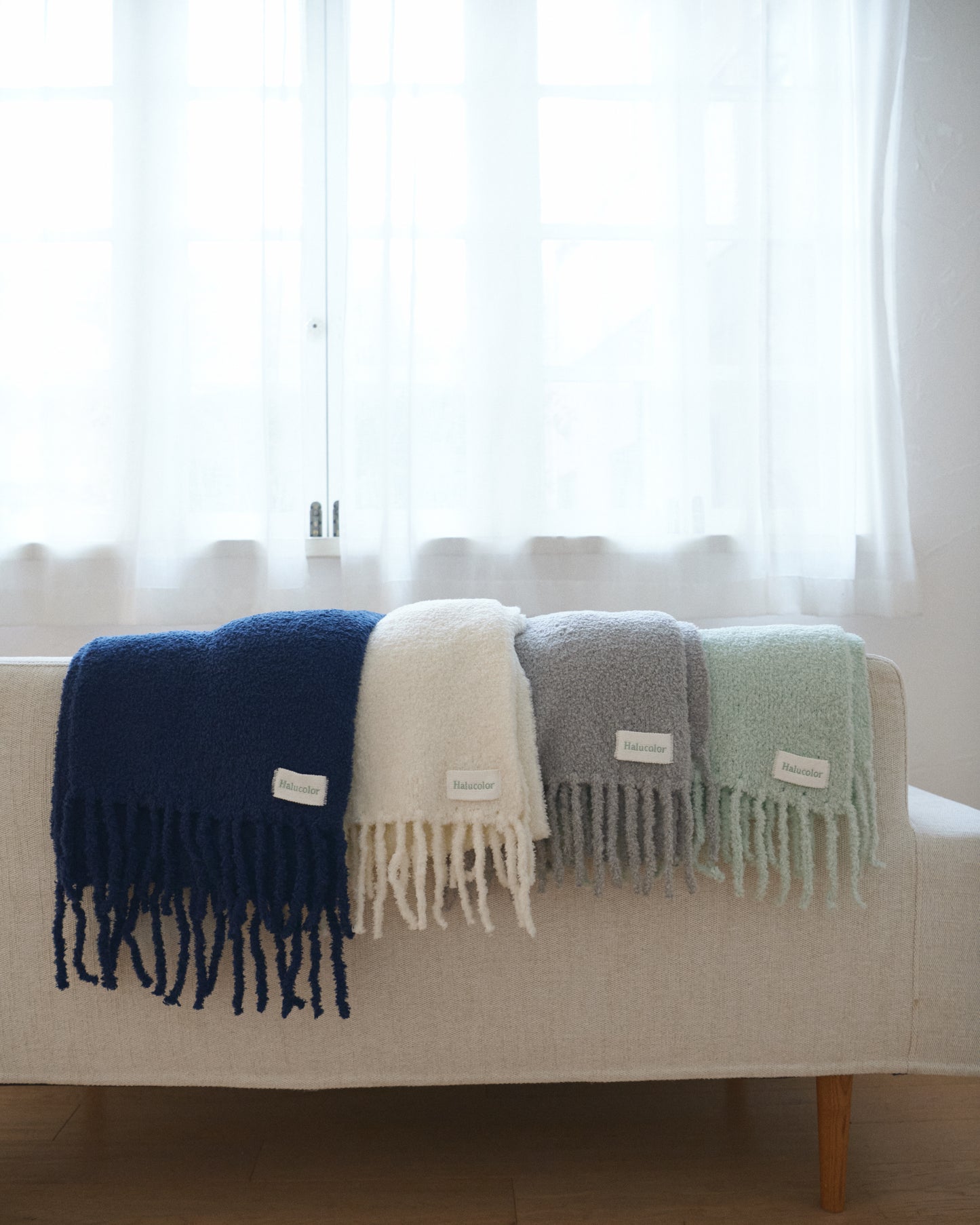 Fur yarn muffler/4color