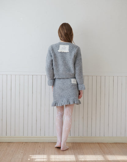Loop Yarn Frill Cardigan/2color