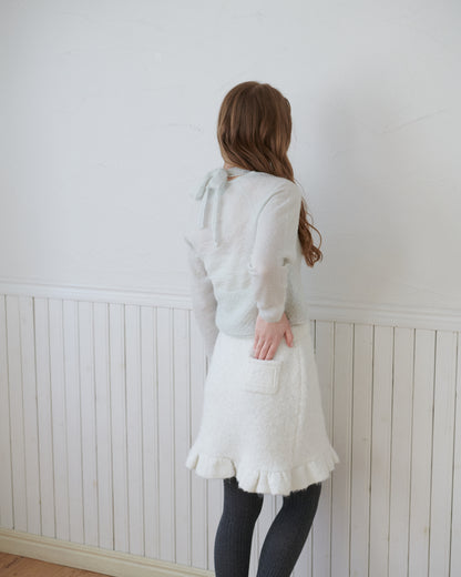 Loop Yarn Frill Skirt/2color