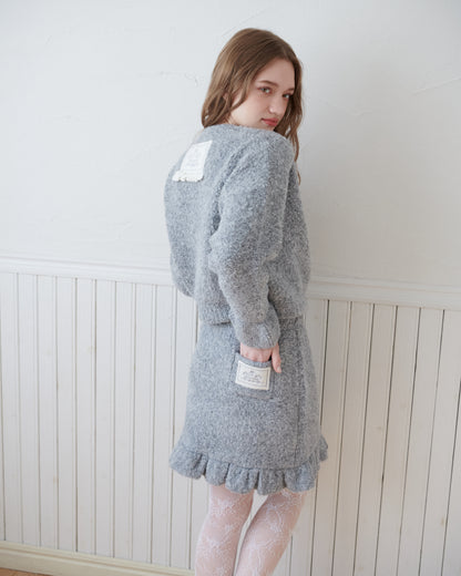 Loop Yarn Frill Skirt/2color