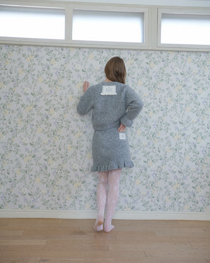Loop Yarn Frill Skirt/2color