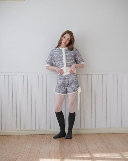 Fair lsle pattern pants/2color