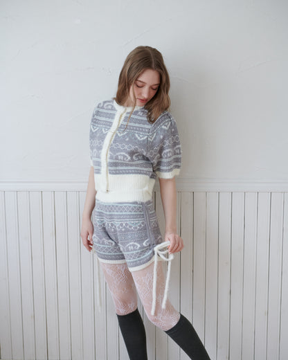 Fair lsle pattern pants/2color